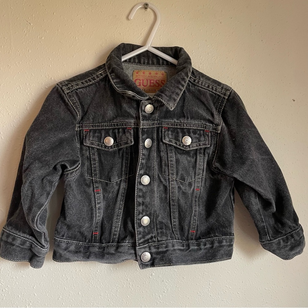 Vintage GUESS Toddler Denim Jean Jacket Embroidered